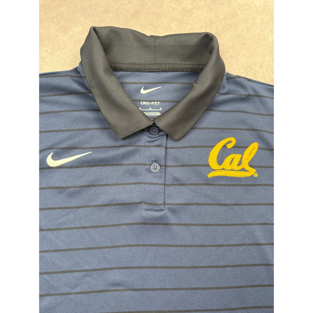 Nike Cal Bears Berkeley Dri-FIT Polo Shirt Men M Navy Stripe ACC Logo Game Day - Picture 14 of 16